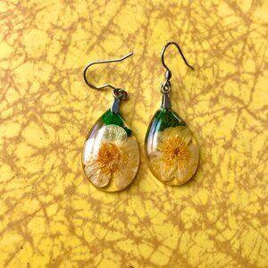 Buttercup Flower Teardrop Earrings